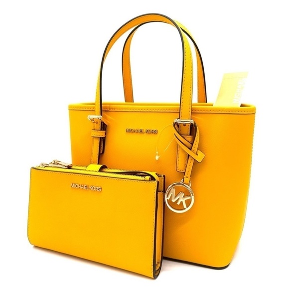 Michael Kors Jet Set Travel Extra-Small Top Zip Tote Bag & Trifold Wallet (NWT) - Picture 1 of 14